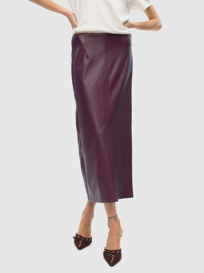 Skirt Woman Bordeaux Vero Moda