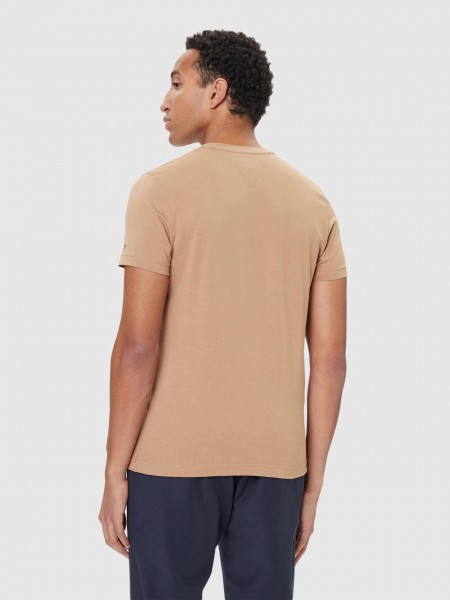 Camiseta Hombre Beige Tommy Hilfiger