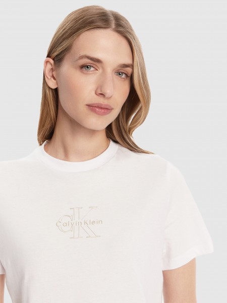 Camiseta Mujer Blanco Calvin Klein