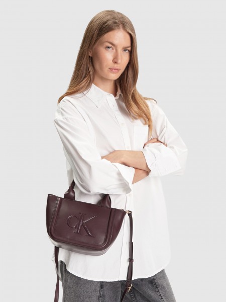 Tote Bags Woman Bordeaux Calvin Klein