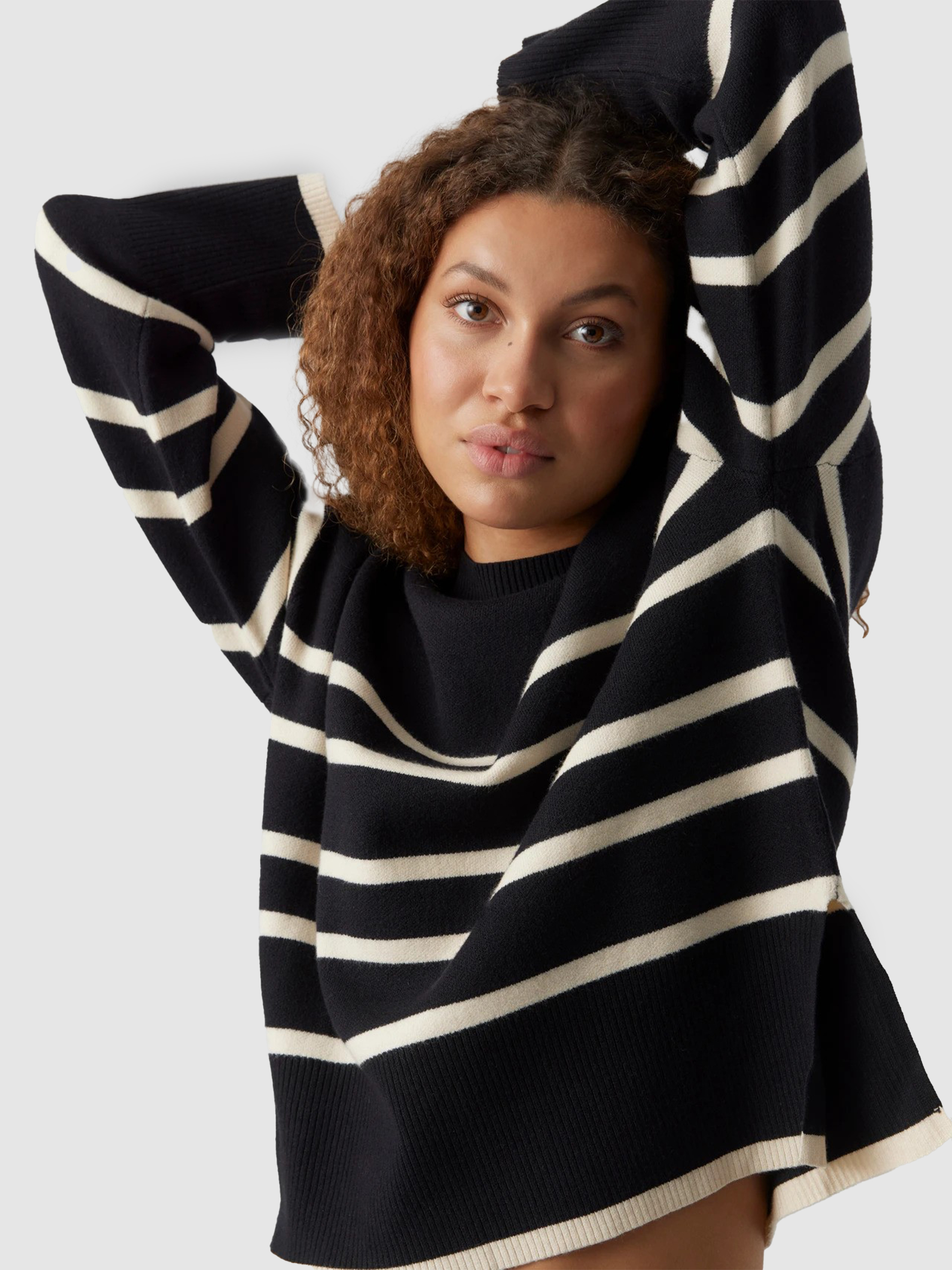 Camisola Mulher Vmsaba Ls O-Neck Stripe Pullover Ga Noos Vero Moda
