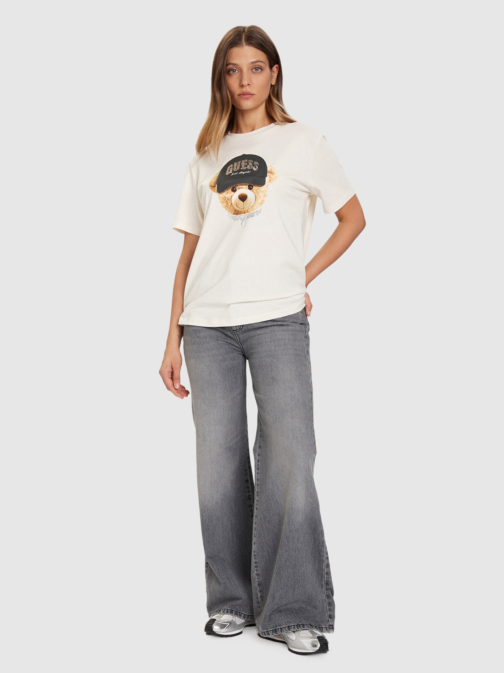 Camiseta Mujer Crema Guess Underwear