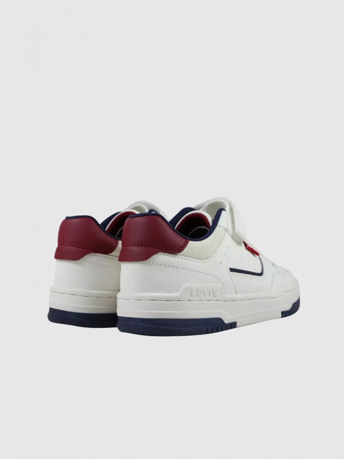 Sneakers Boy White W / Red Levis