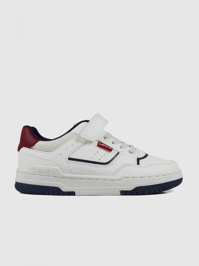 Tenis Nio Blanco Con Rojo Levis