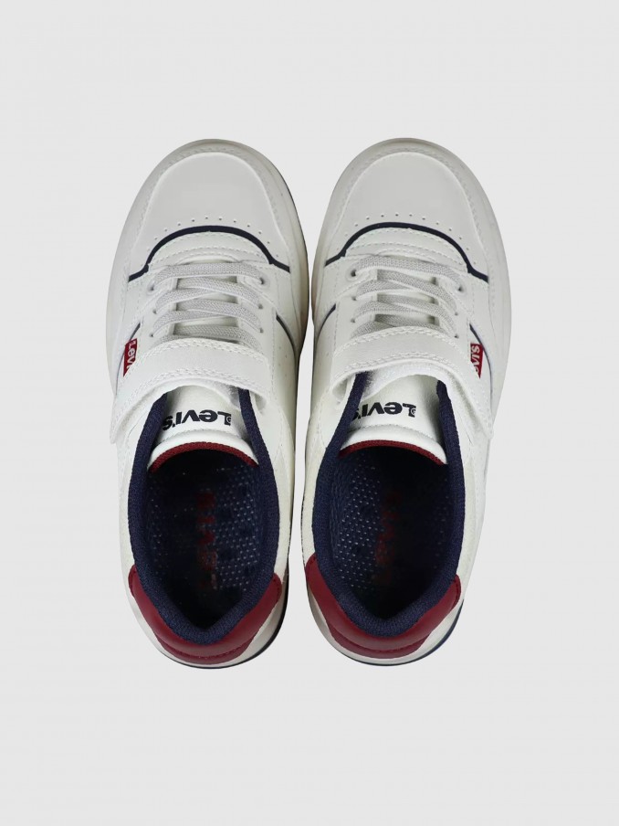 Sneakers Boy White W / Red Levis