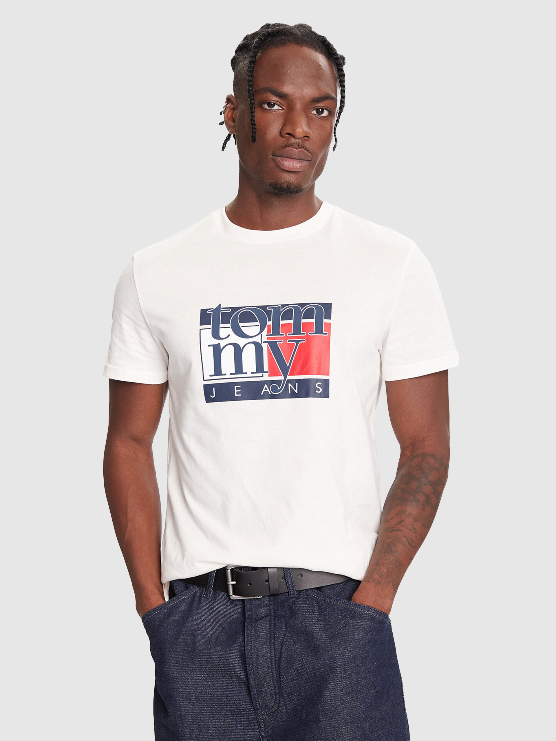Camiseta Hombre Crema Tommy Jeans