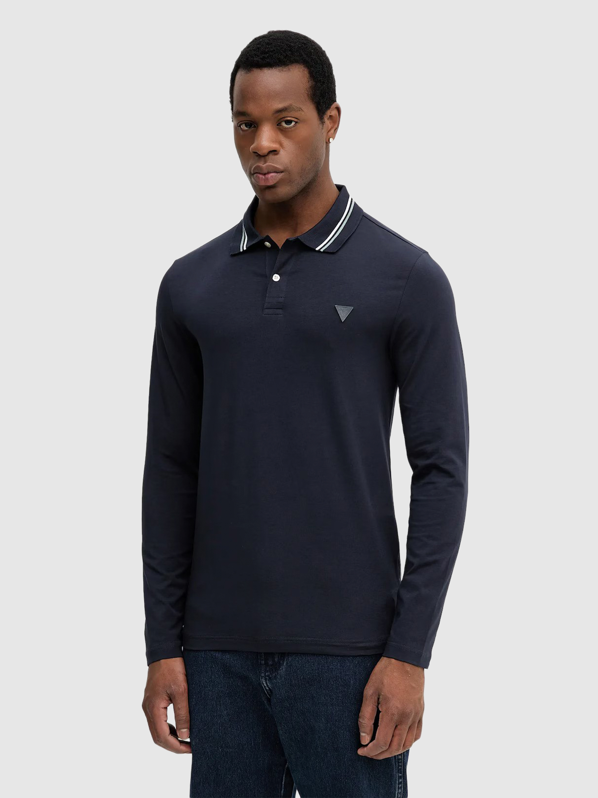 Polo Shirt Man Navy Blue Guess