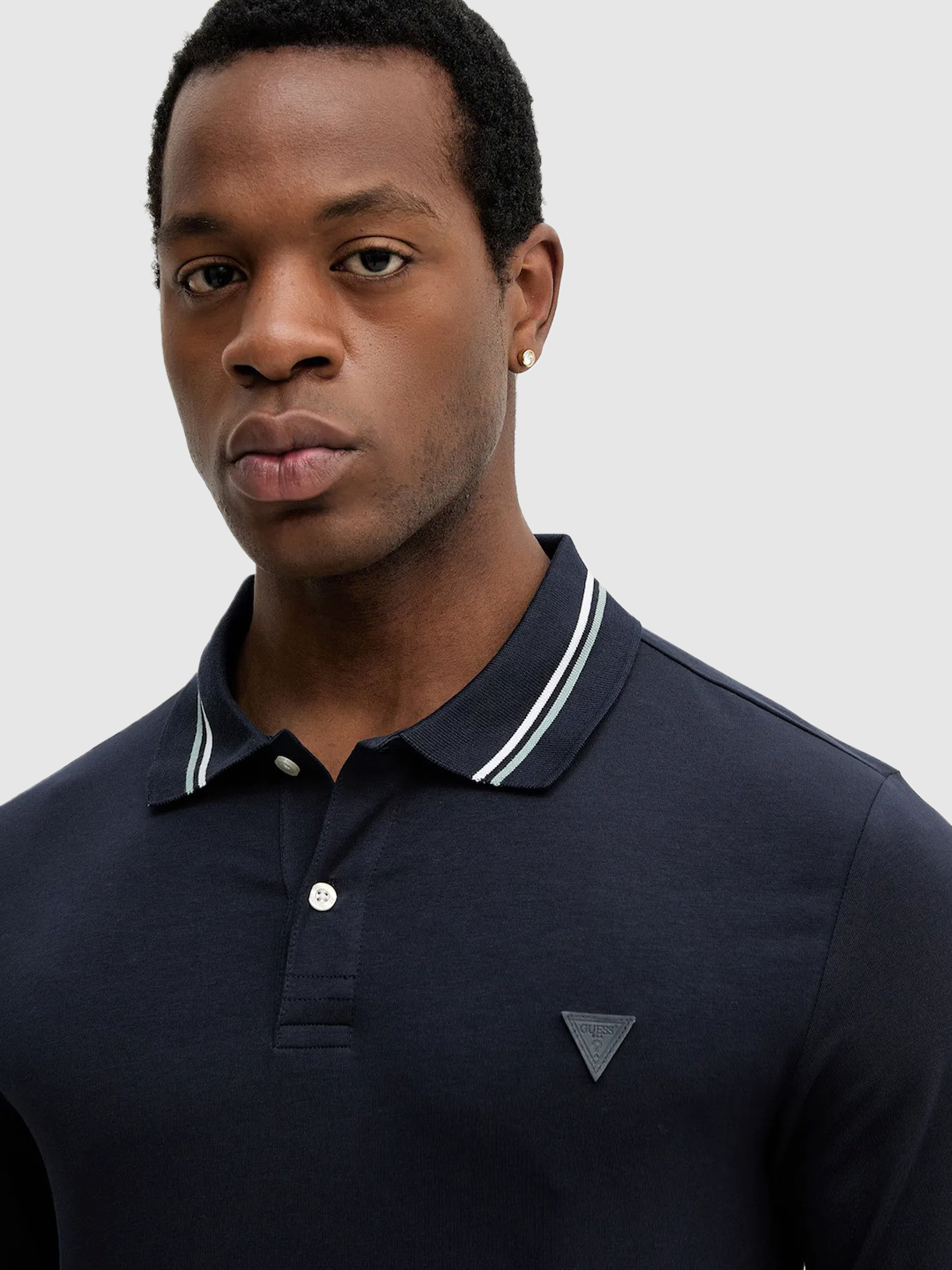 Polo Shirt Man Navy Blue Guess
