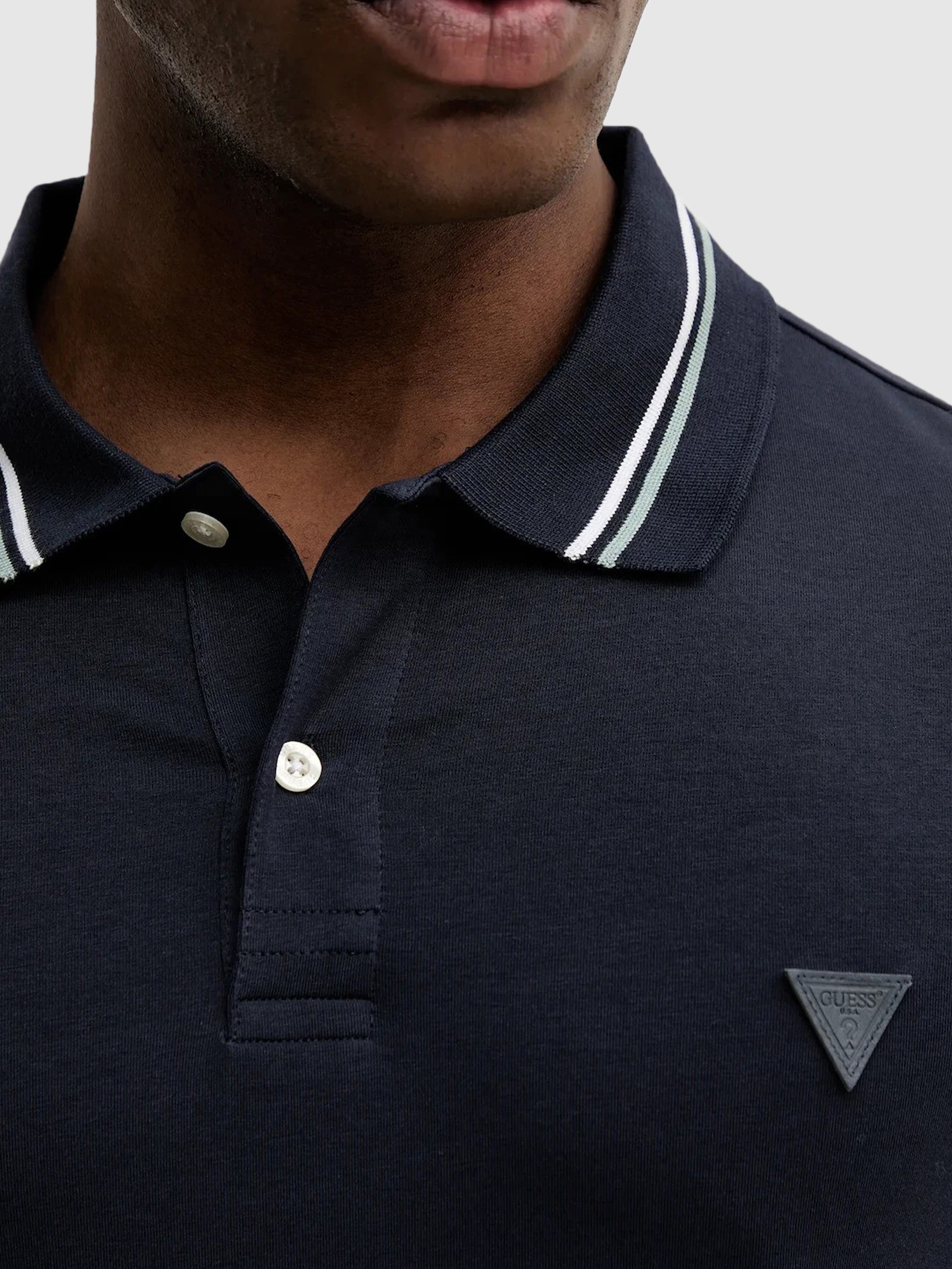 Polo Shirt Man Navy Blue Guess