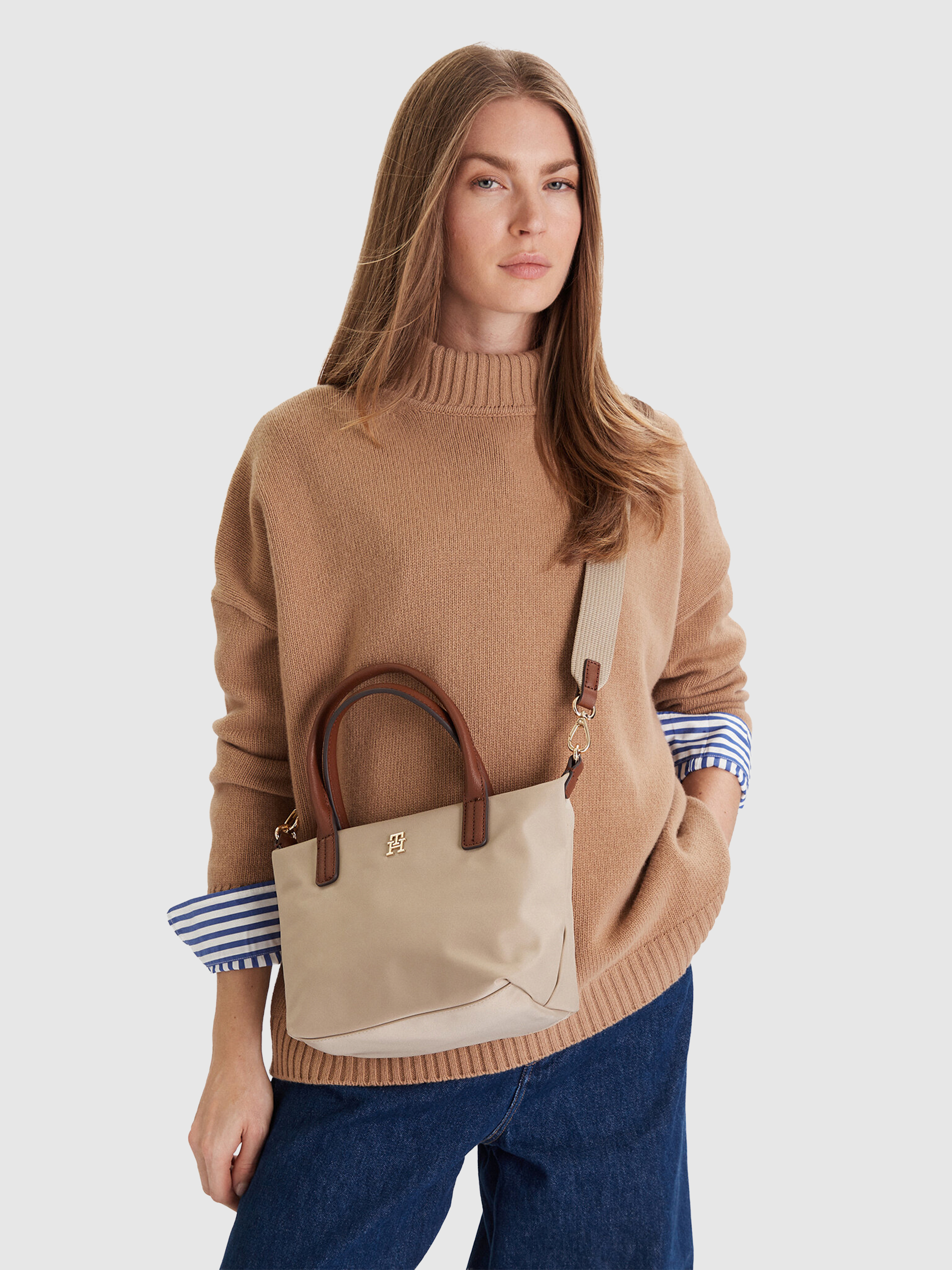 Tote Bags Woman Beige Tommy Jeans