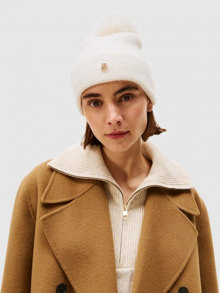Beanie Woman White Tommy Jeans