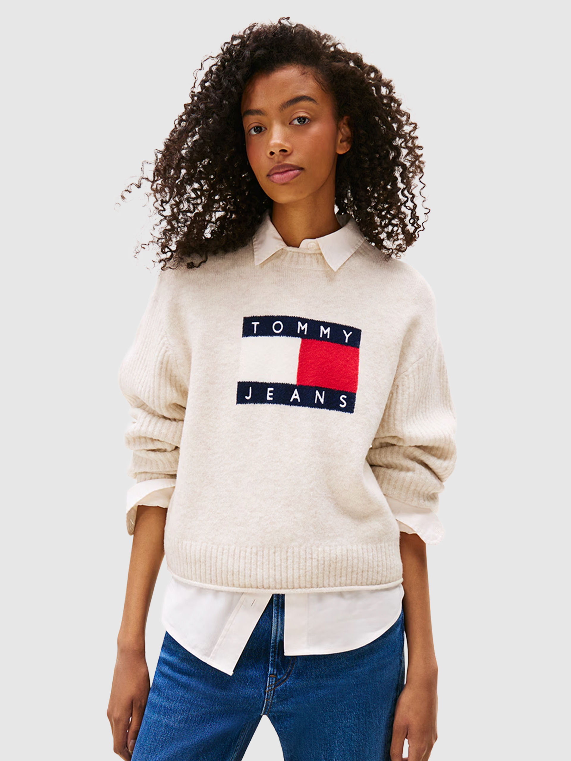 Camisola Mulher Tjw Melange Flag Sweater Rib Ext Tommy Jeans