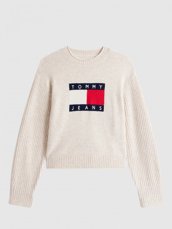 Camisola Mulher Tjw Melange Flag Sweater Rib Ext Tommy Jeans