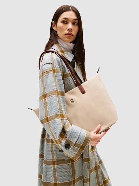 Tote Bags Woman Beige Tommy Jeans