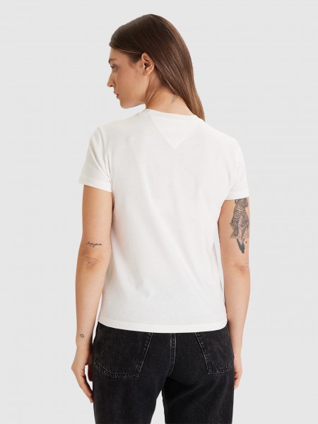 Camiseta Mujer Crema Tommy Jeans