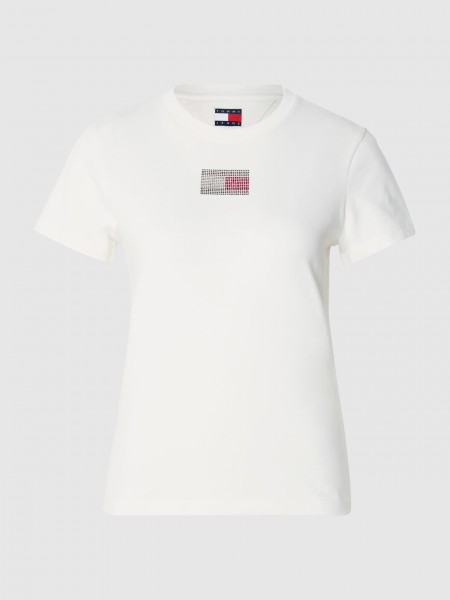 Camiseta Mujer Crema Tommy Jeans