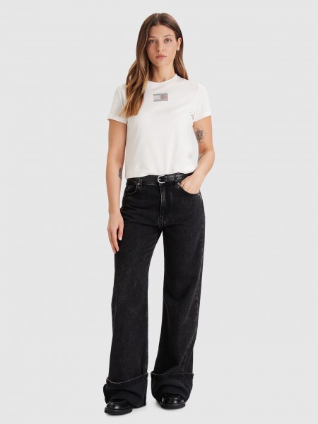 Camiseta Mujer Crema Tommy Jeans