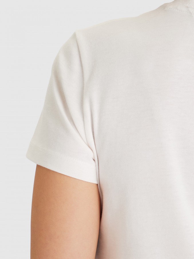 Camiseta Mujer Crema Tommy Jeans