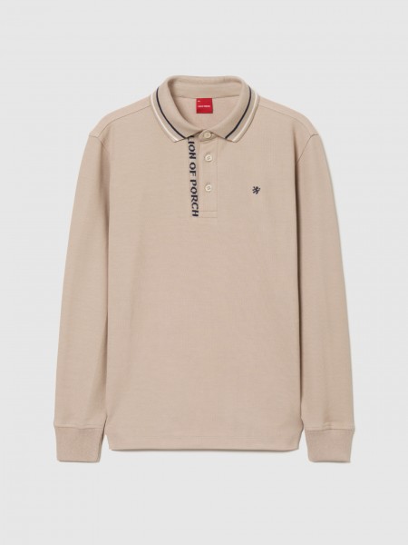 Polo Shirt Man Beige Lion Of Porches