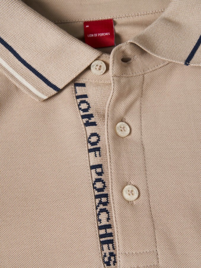 Polo Hombre Beige Lion Of Porches