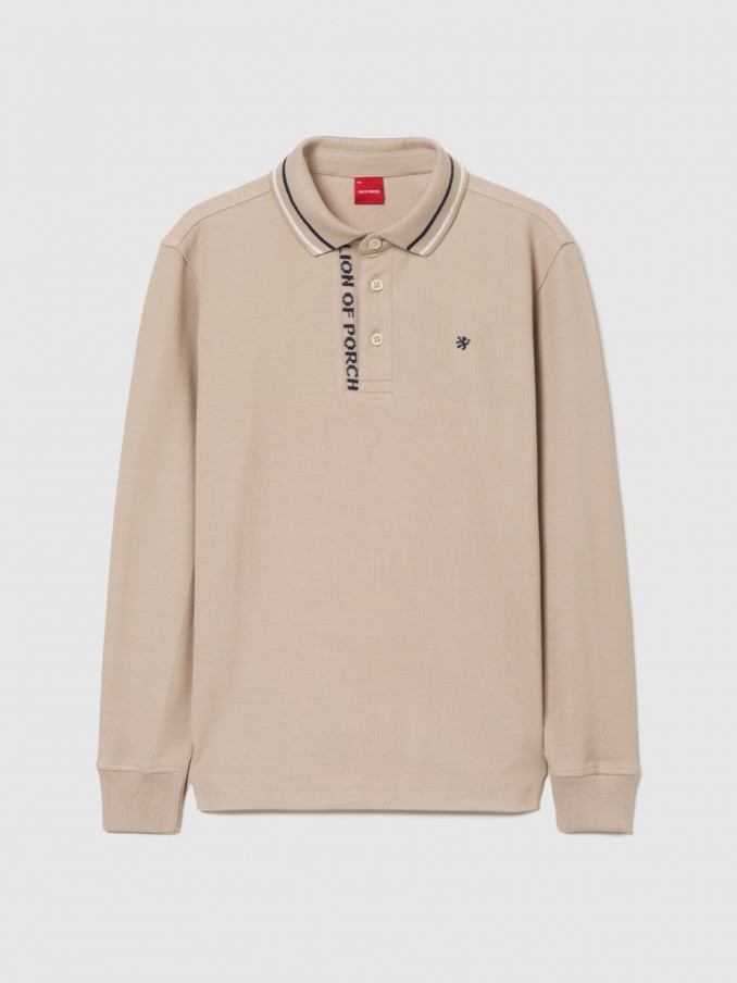 Polo Hombre Beige Lion Of Porches