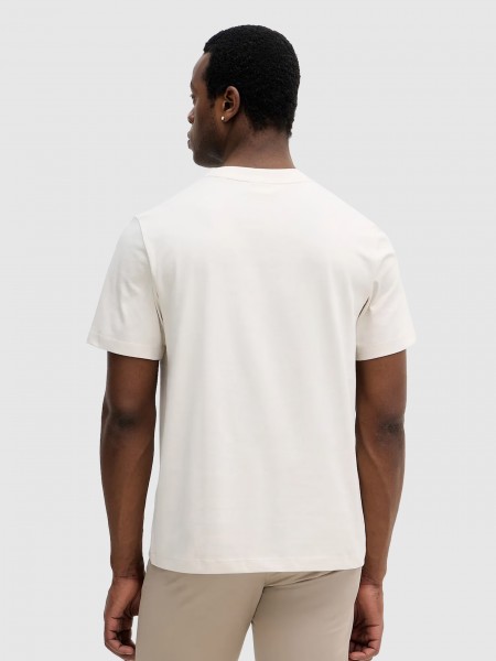 Camiseta Hombre Crema Calvin Klein