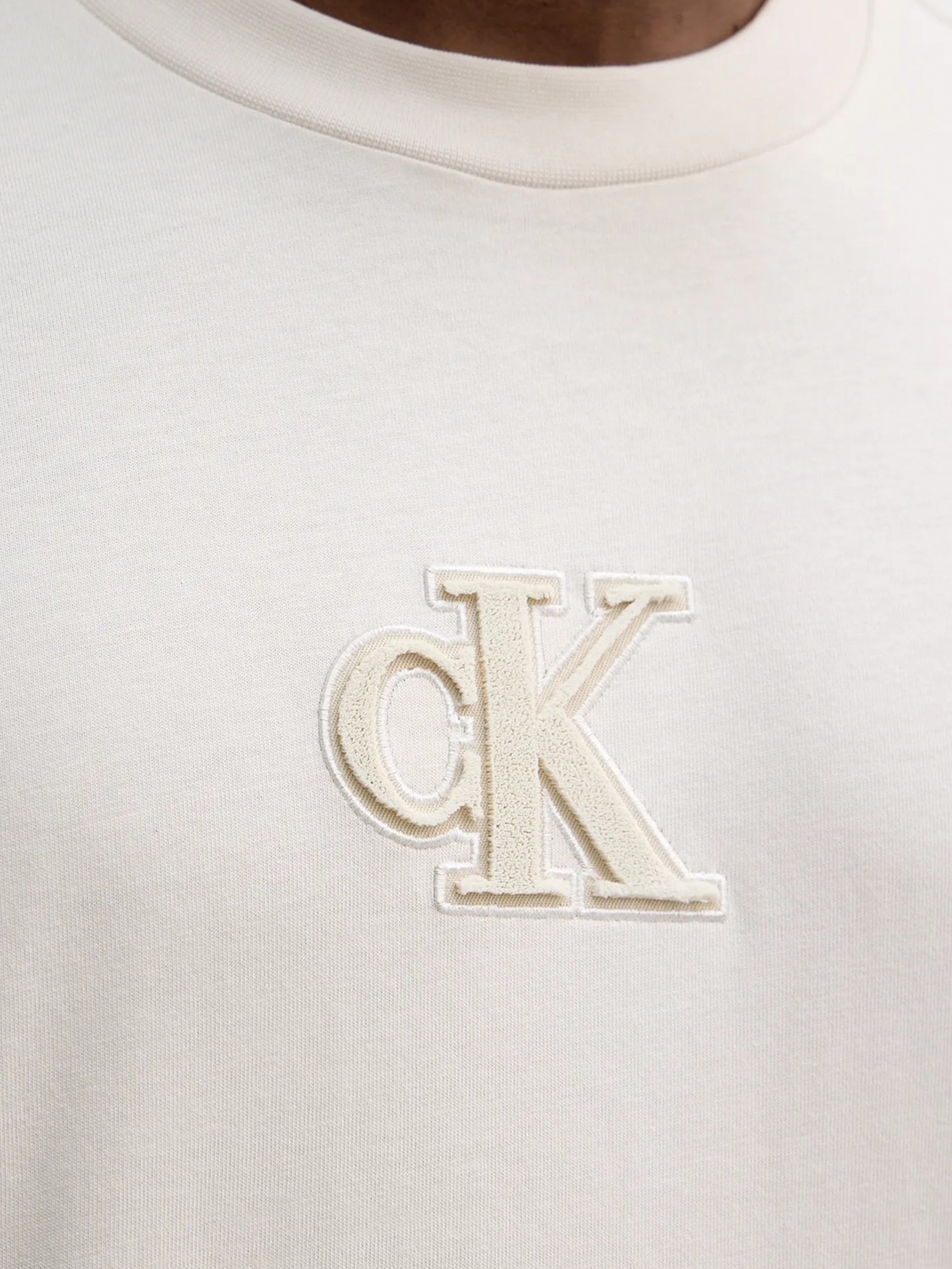 Camiseta Hombre Crema Calvin Klein