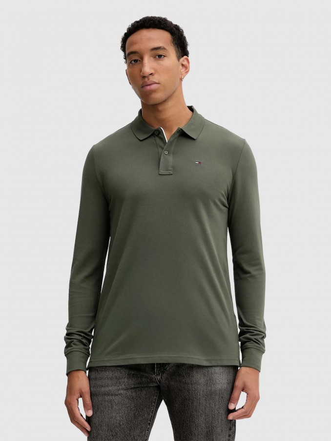 Polo Shirt Man Green Tommy Jeans