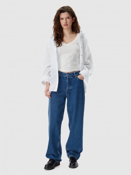 T-Shirt Mulher Tjw Slim V-Neck Tee Tommy Jeans