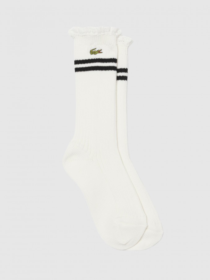Socks Woman Cream Lacoste