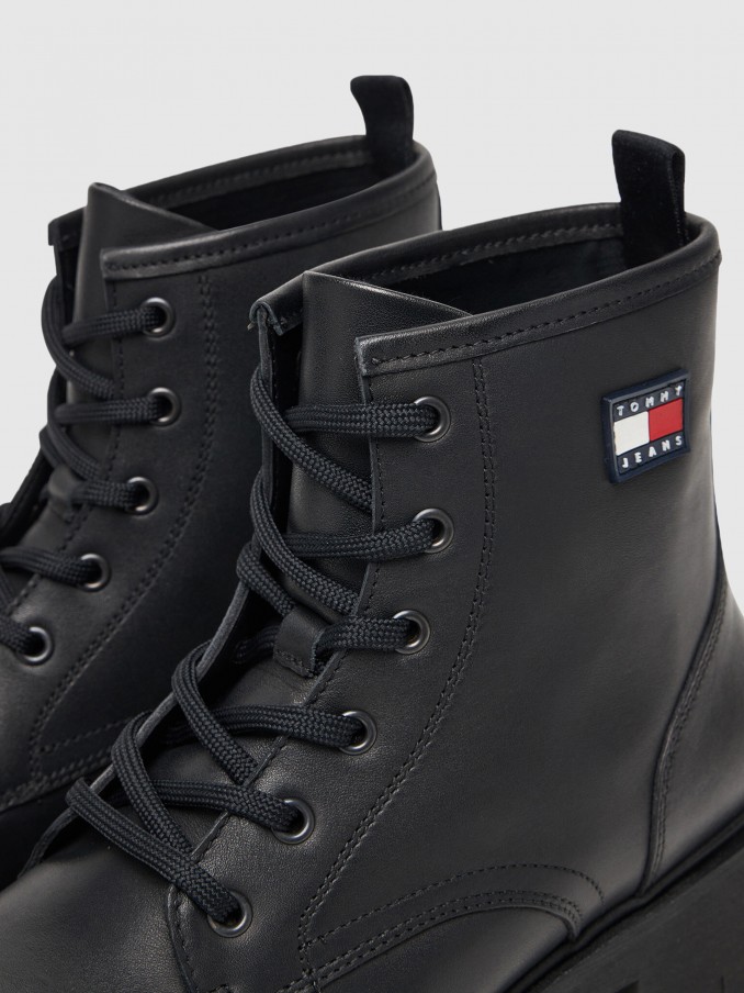 Boots Woman Black Tommy Jeans