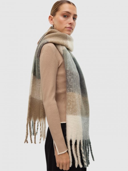 Scarves Woman Beige With Brown Vero Moda