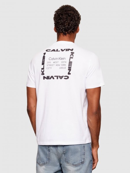 T-Shirt Calvin Klein Homem Ss 30S Whsl Ckj Ck Box Graphic T