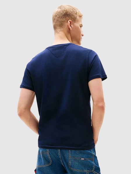T-Shirt Tommy Jeans  Homem Tjm Slim Essential Flag Tee Ext