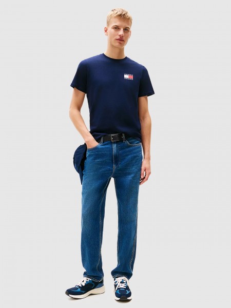 T-Shirt Tommy Jeans  Homem Tjm Slim Essential Flag Tee Ext