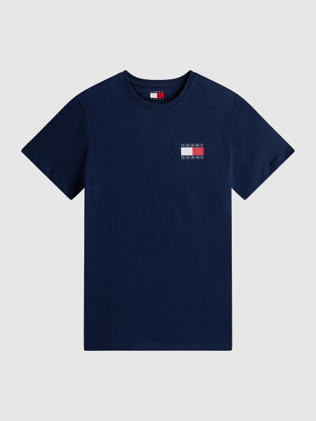 T-Shirt Tommy Jeans  Homem Tjm Slim Essential Flag Tee Ext