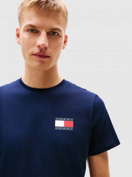 T-Shirt Tommy Jeans  Homem Tjm Slim Essential Flag Tee Ext