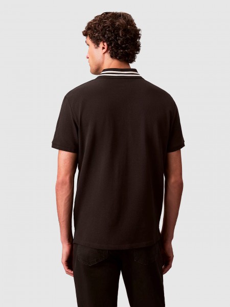 Polo Calvin Klein Homem Ss Monogram Pique Tipped Polo