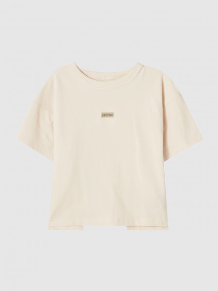 T-Shirt Calvin Klein Menina Folded Logo Label S/s T-Shirt