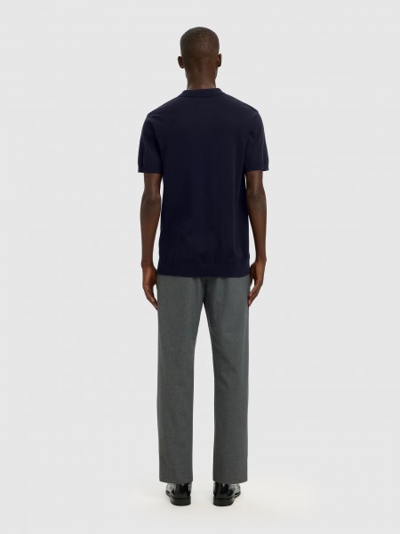 Polo Shirt Man Navy Blue Selected