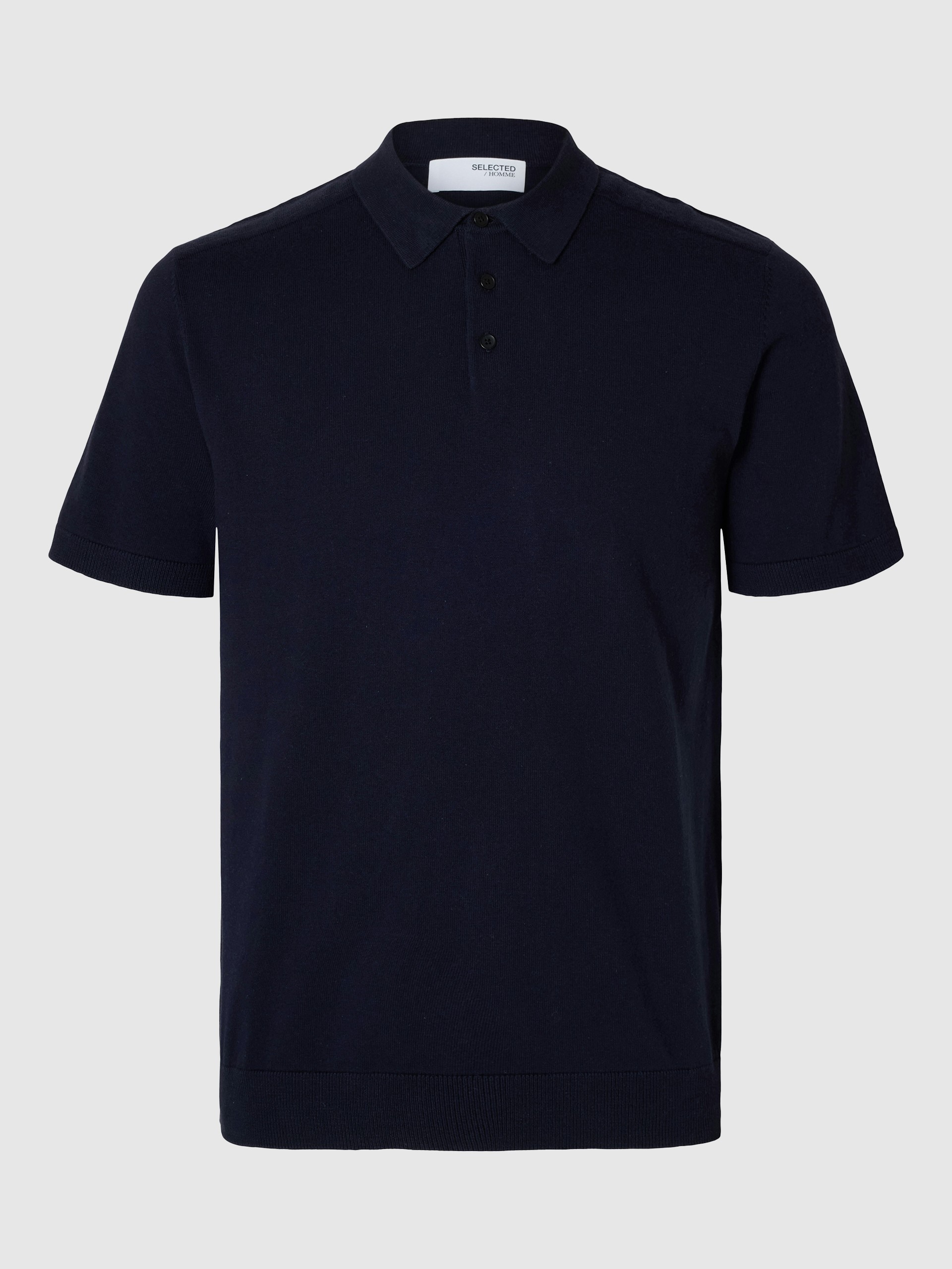 Polo Shirt Man Navy Blue Selected