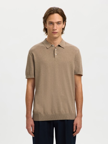Polo Selected Homem Slhberg Ss Knit Polo Noos