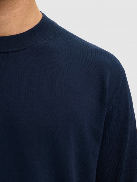 Pullover Man Navy Blue Selected