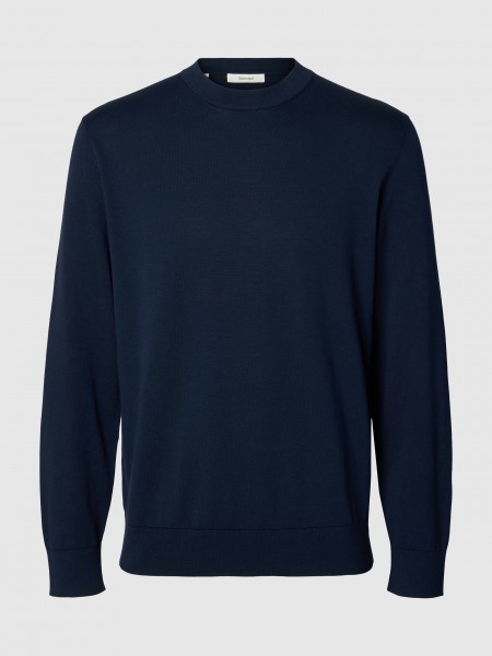 Pullover Man Navy Blue Selected