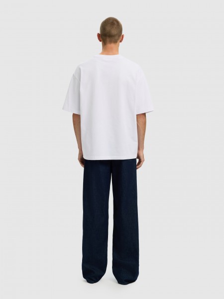 Camiseta Hombre Blanco Selected