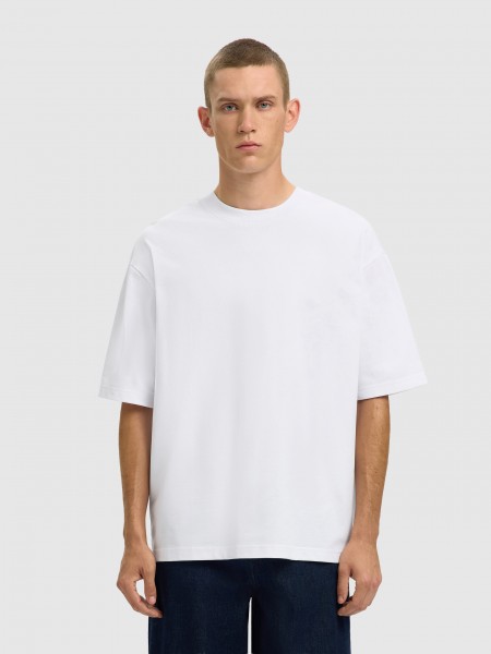 Camiseta Hombre Blanco Selected