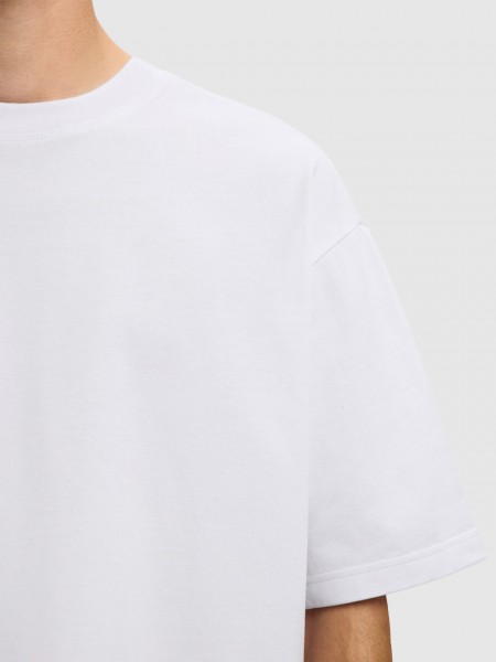 Camiseta Hombre Blanco Selected