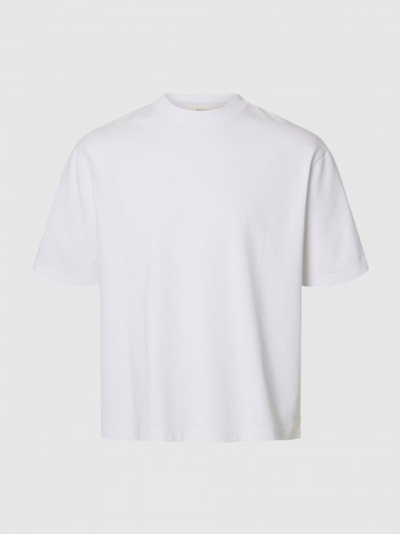 Camiseta Hombre Blanco Selected
