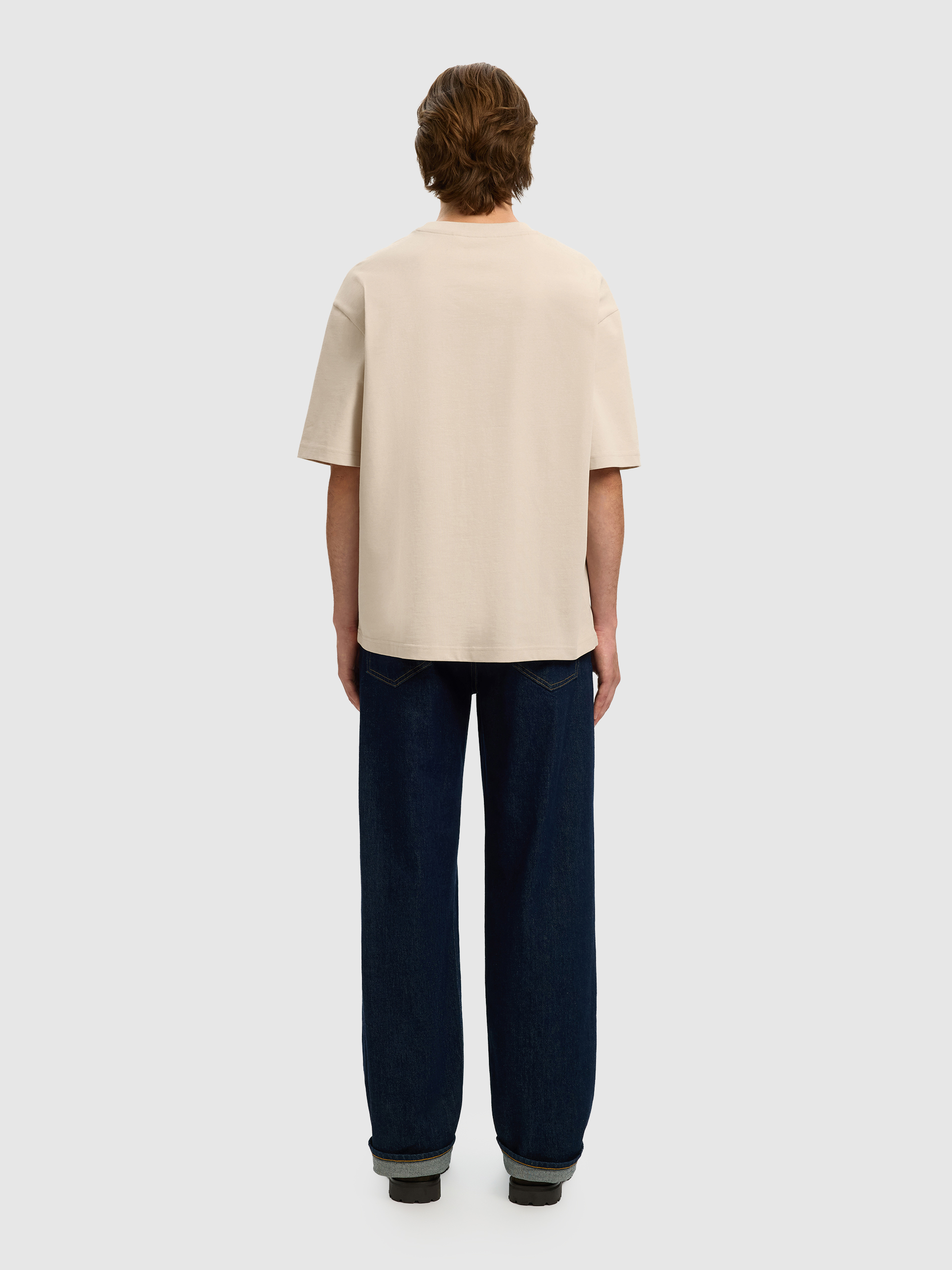 T-Shirt Man Beige Selected