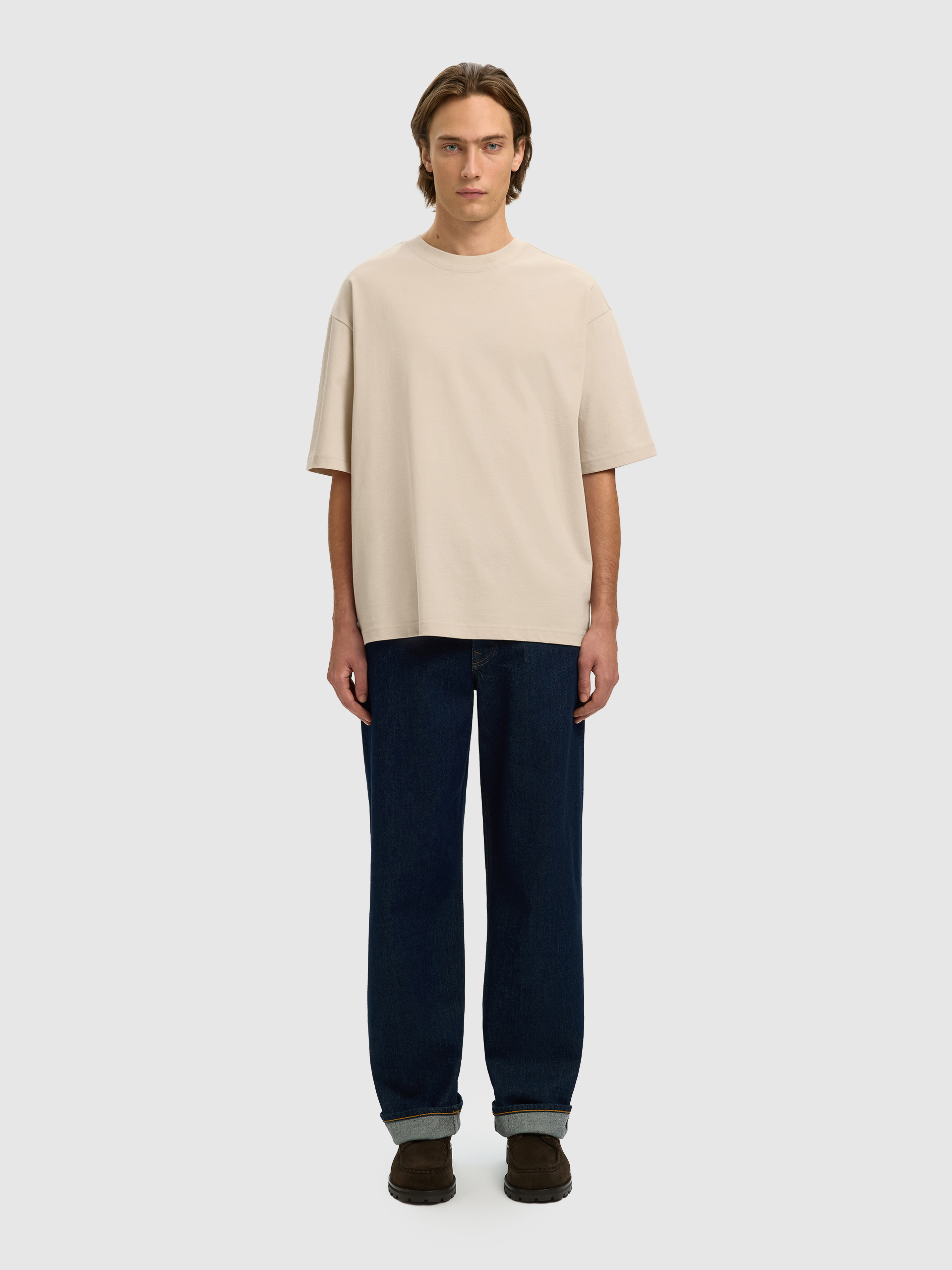 T-Shirt Man Beige Selected